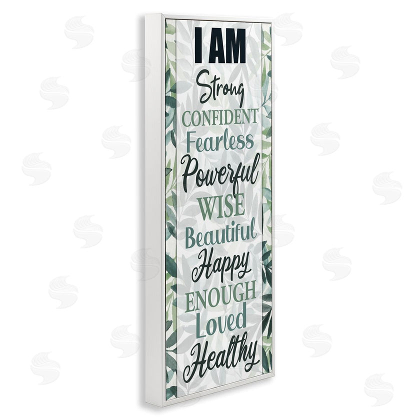 Kim Allen | I Am Inspirational Phrases over Tropical Green Palms