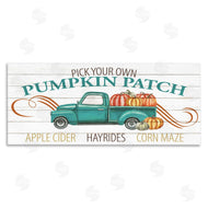 Kim Allen | Turquoise Truck Autumn Harvest Pumpkin Patch Sign