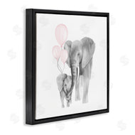 Kim Allen | Happy Elephant Family Trunk Hug Pink Balloons