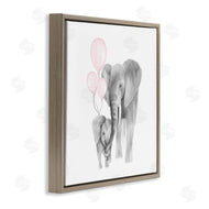 Kim Allen | Happy Elephant Family Trunk Hug Pink Balloons
