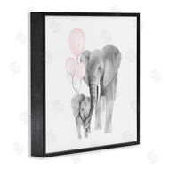 Kim Allen | Happy Elephant Family Trunk Hug Pink Balloons