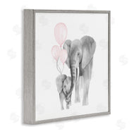 Kim Allen | Happy Elephant Family Trunk Hug Pink Balloons