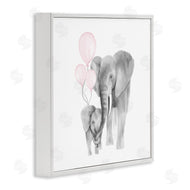 Kim Allen | Happy Elephant Family Trunk Hug Pink Balloons