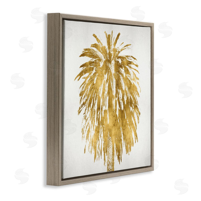 Kate Bennett | Gold Glam Tropical Palm Tree Over Neutral