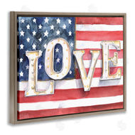 Jennifer Paxton Parker | Vintage Love Text Over Stitched American Flag
