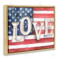 Jennifer Paxton Parker | Vintage Love Text Over Stitched American Flag