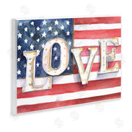 Jennifer Paxton Parker | Vintage Love Text Over Stitched American Flag
