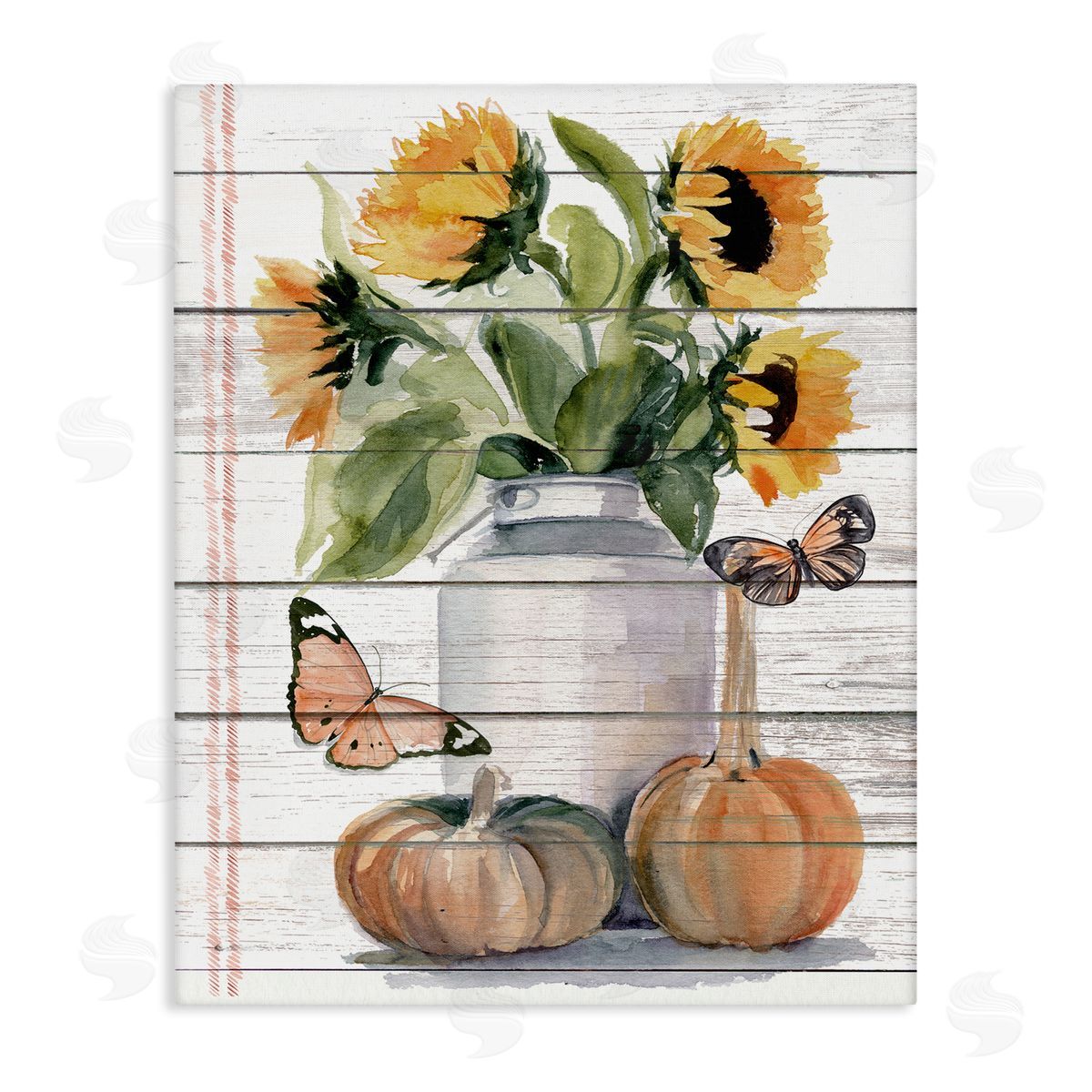 Jennifer Paxton Parker Autumn Sunflower Jar Orange Monarch Butterflies  Canvas Wall Art