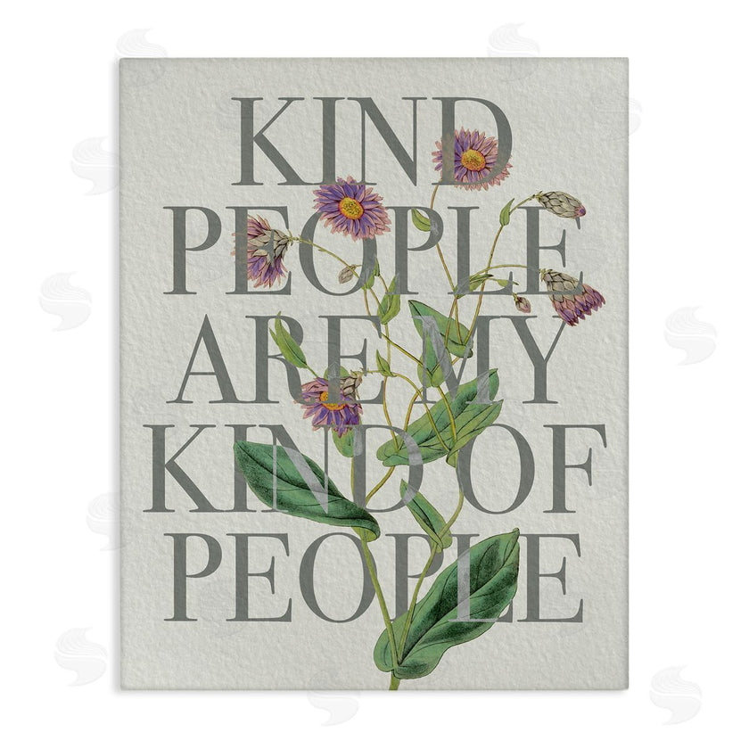 Stupell Studio | Kind People Are My People Phrase Purple Wild Flowers