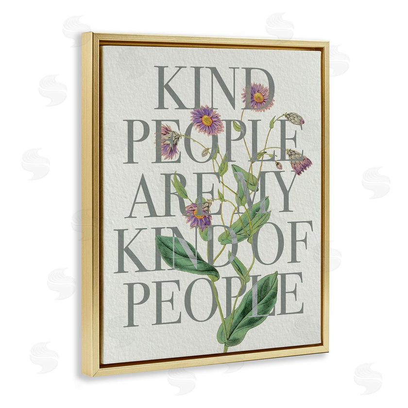 Stupell Studio | Kind People Are My People Phrase Purple Wild Flowers