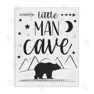 AE Design | Little Man Cave Phrase Black Bear Starry Night