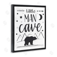 AE Design | Little Man Cave Phrase Black Bear Starry Night
