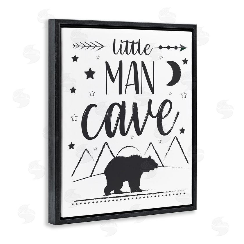 AE Design | Little Man Cave Phrase Black Bear Starry Night