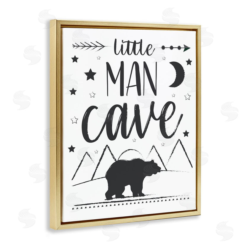 AE Design | Little Man Cave Phrase Black Bear Starry Night
