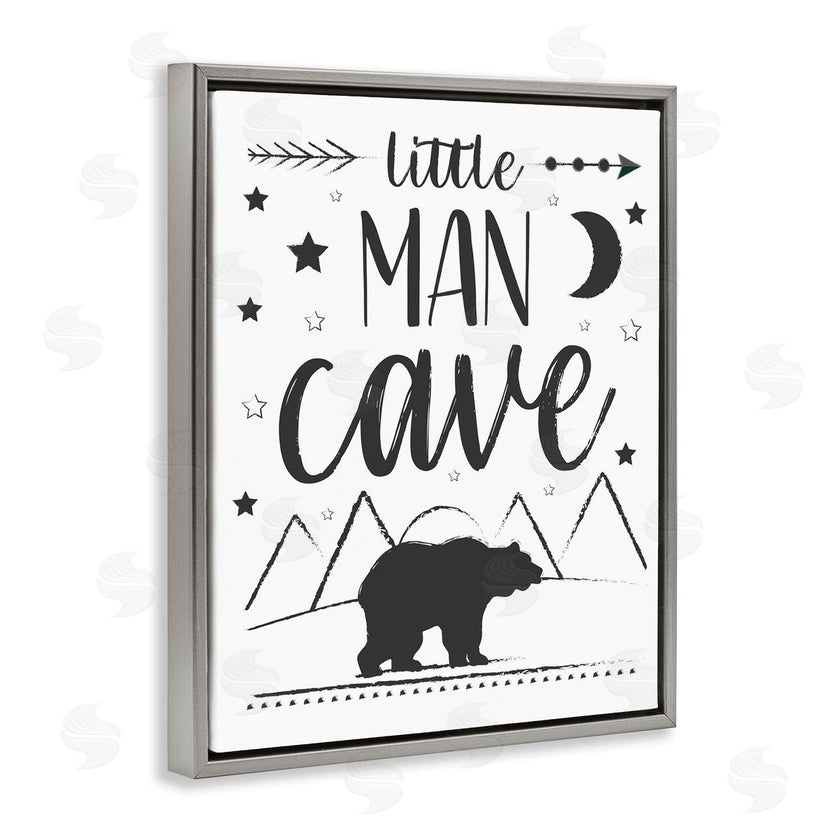 AE Design | Little Man Cave Phrase Black Bear Starry Night