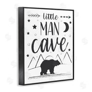 AE Design | Little Man Cave Phrase Black Bear Starry Night