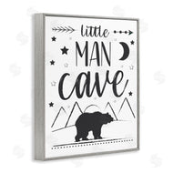 AE Design | Little Man Cave Phrase Black Bear Starry Night