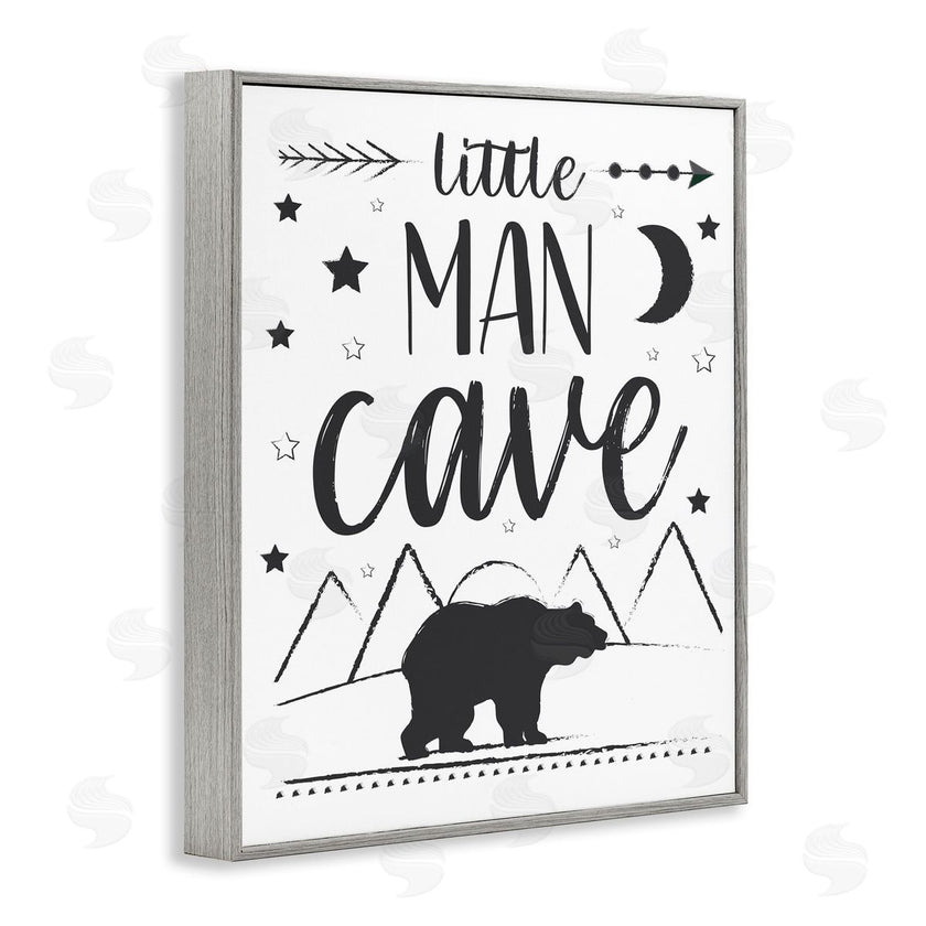 AE Design | Little Man Cave Phrase Black Bear Starry Night