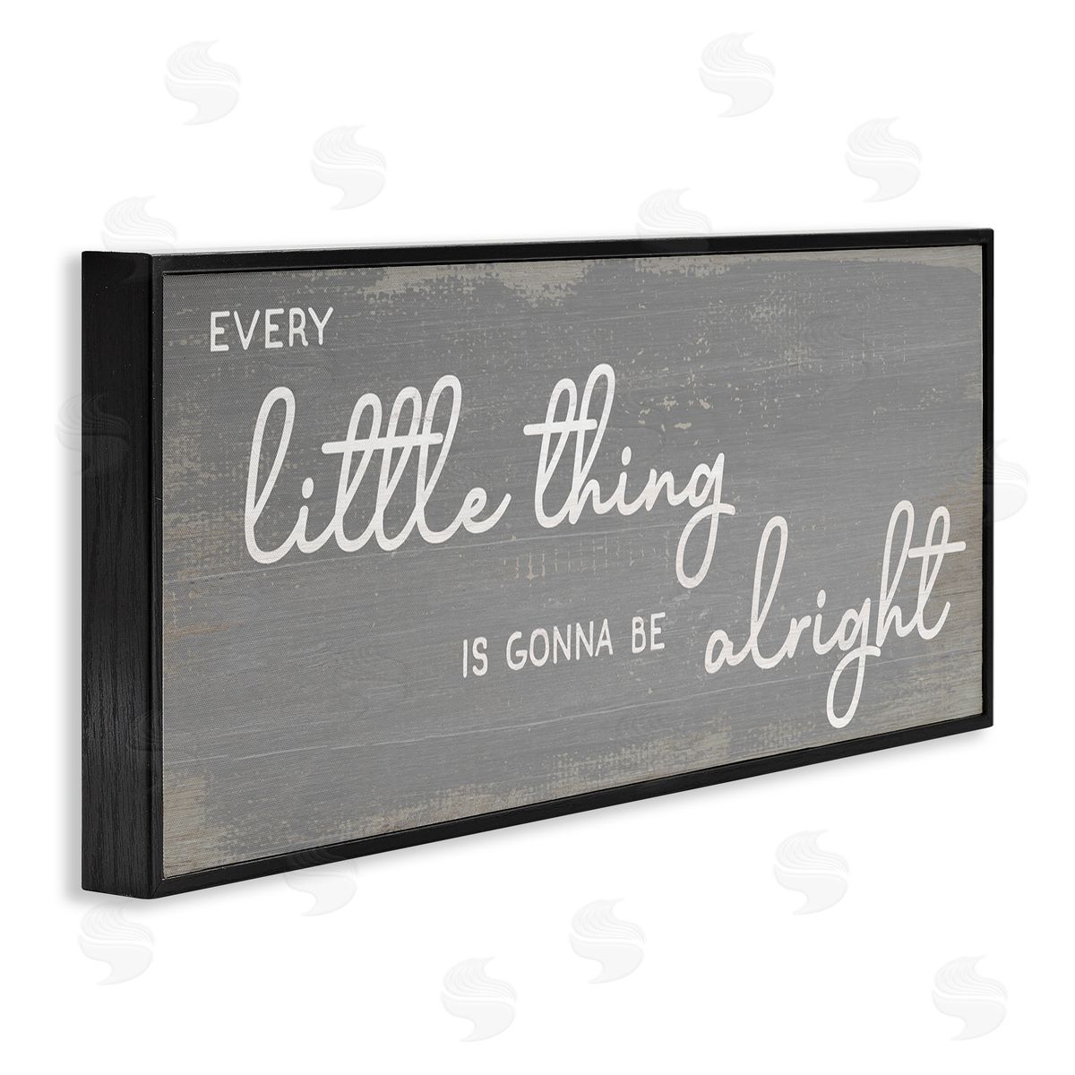 Stupell Studio Charming Every Little Thing Phrase Distressed Grey Black Framed Giclee Wall Art