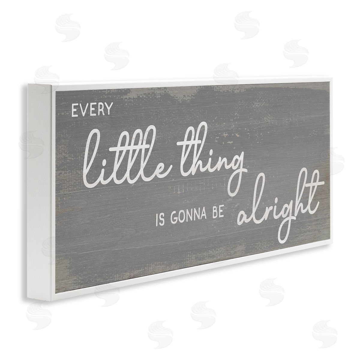 Stupell Studio Charming Every Little Thing Phrase Distressed Grey White Framed Giclee Wall Art