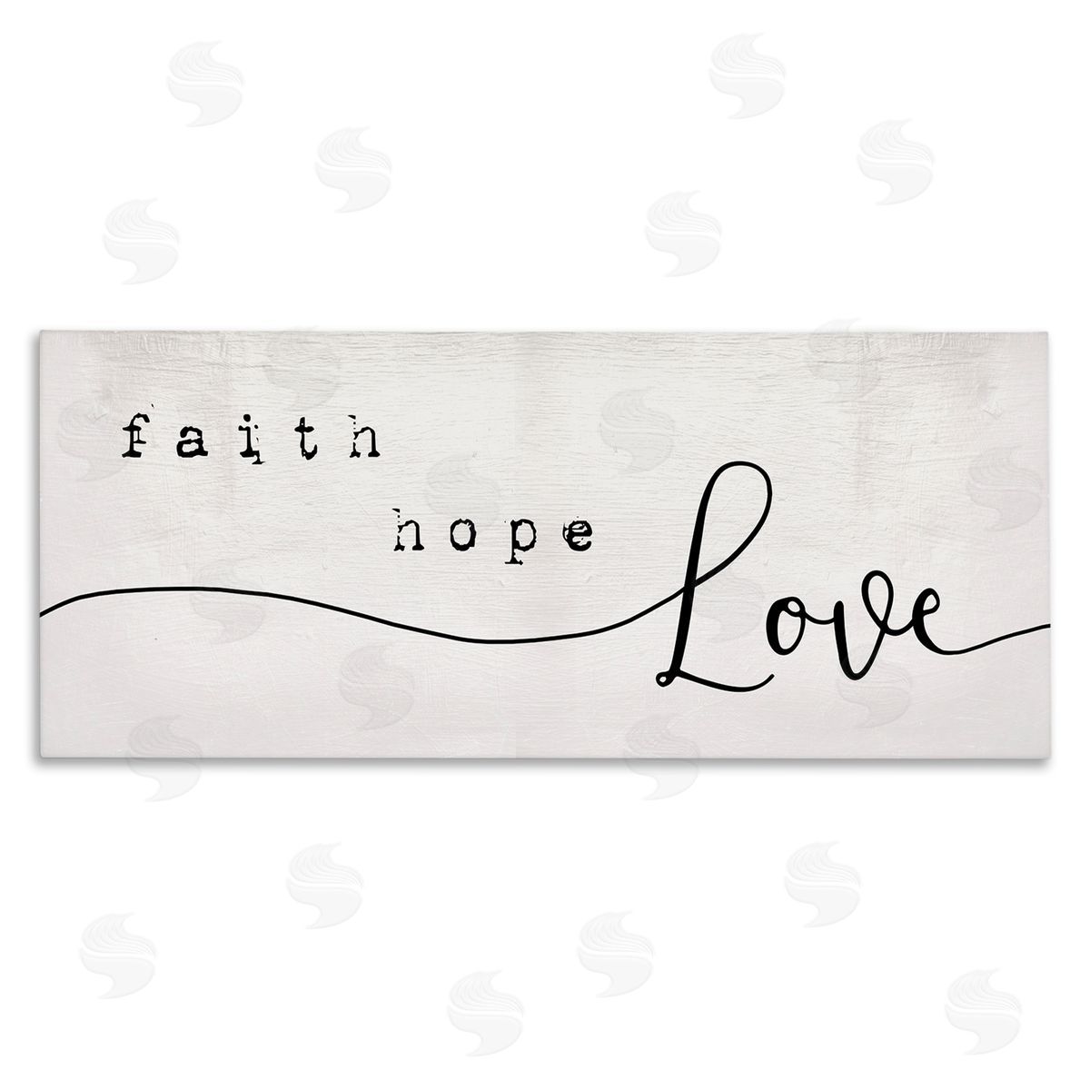 Stupell Studio Faith Hope Love Phrase Charming Cursive Script Canvas Wall Art