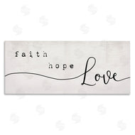 Stupell Studio | Faith Hope Love Phrase Charming Cursive Script