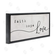 Stupell Studio | Faith Hope Love Phrase Charming Cursive Script