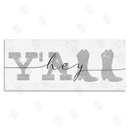 Stupell Studio | Distressed Western Hey Y'all Cowboy Boots Phrase