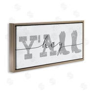 Stupell Studio | Distressed Western Hey Y'all Cowboy Boots Phrase