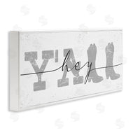 Stupell Studio | Distressed Western Hey Y'all Cowboy Boots Phrase