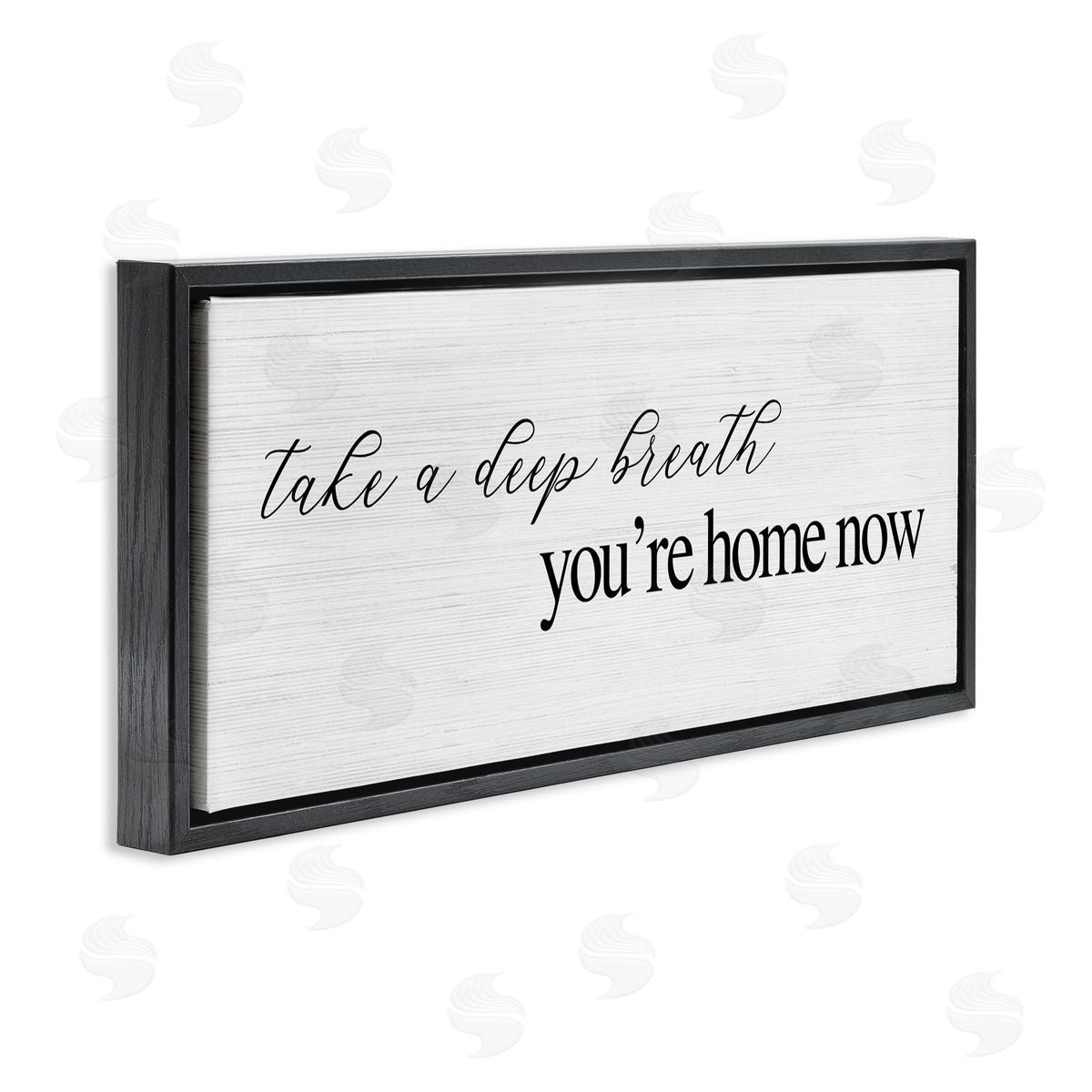 Deep Breath You're Home Phrase Black Floating Frame Canvas Wall Art, Home Decor by Stupell Studio