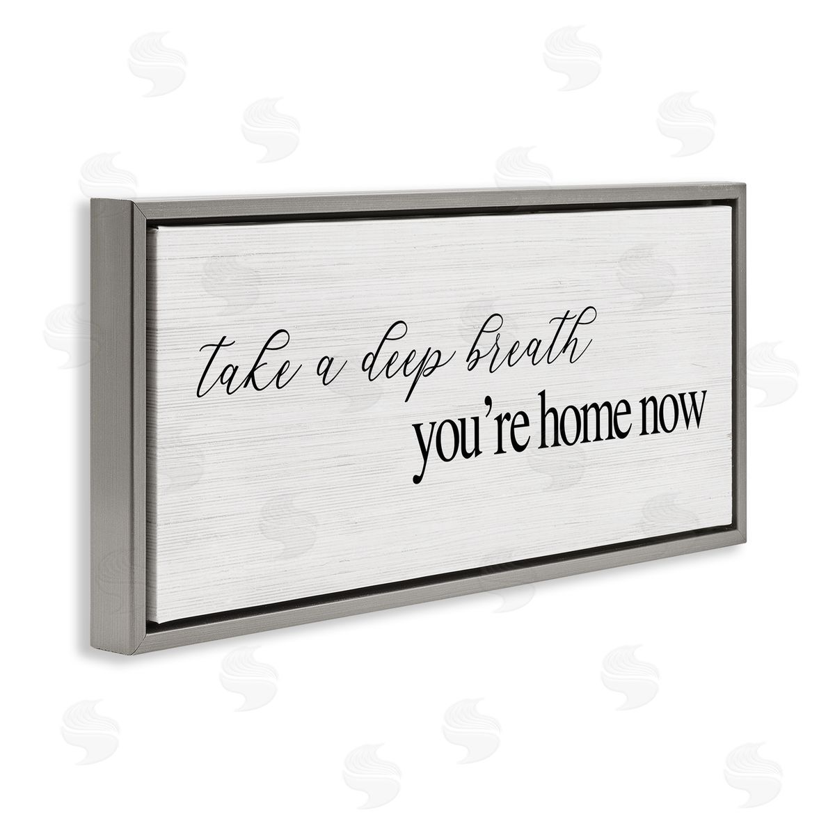 Deep Breath You're Home Phrase Grey Floating Frame Canvas Wall Art, Home Decor by Stupell Studio