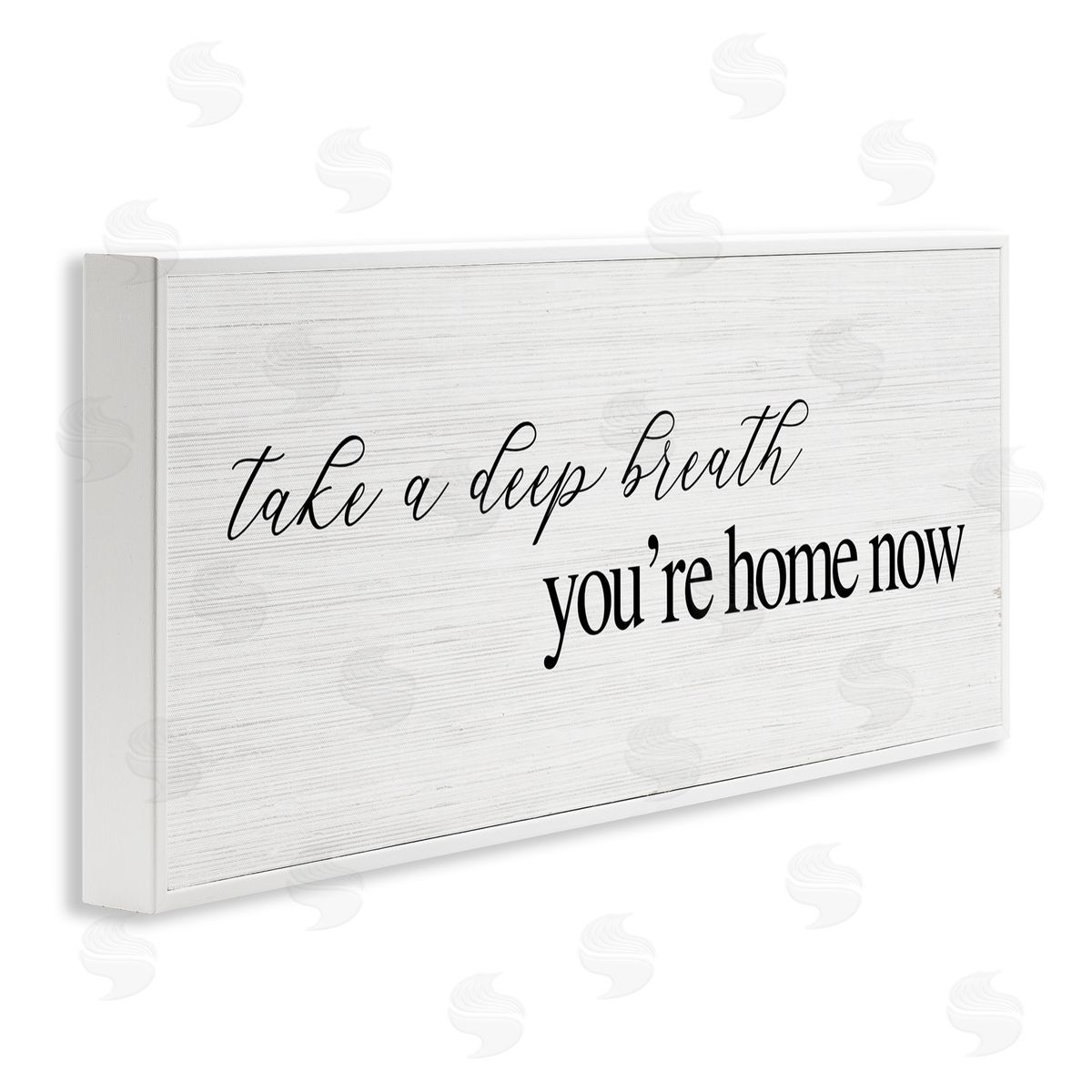 Deep Breath You're Home Phrase White Frame Print Wall Art, Home Decor by Stupell Studio