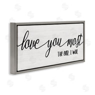 Stupell Studio | Love You Most I Win Romantic Phrase Black White