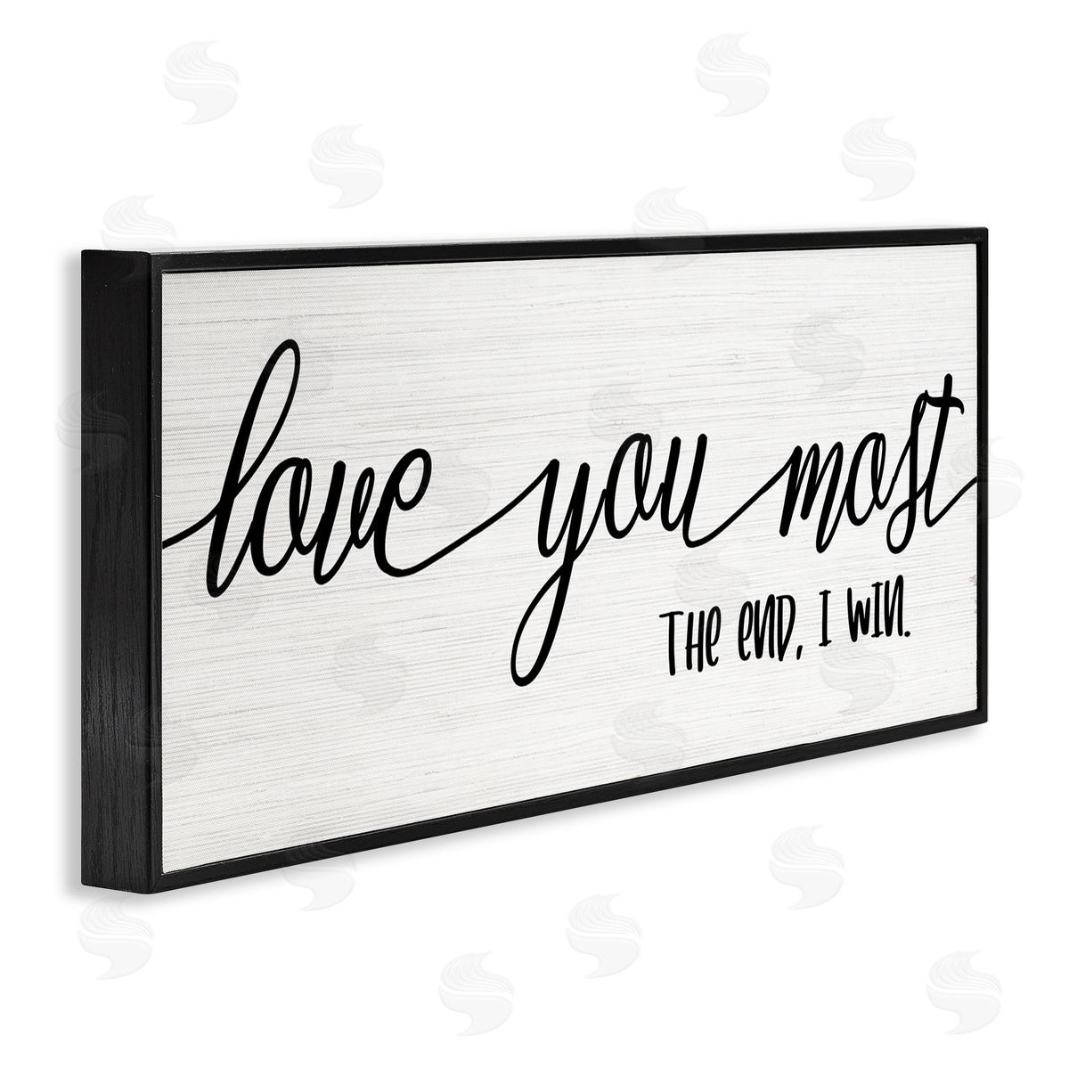 Stupell Studio Love You Most I Win Romantic Phrase Black White Black Framed Giclee Wall Art