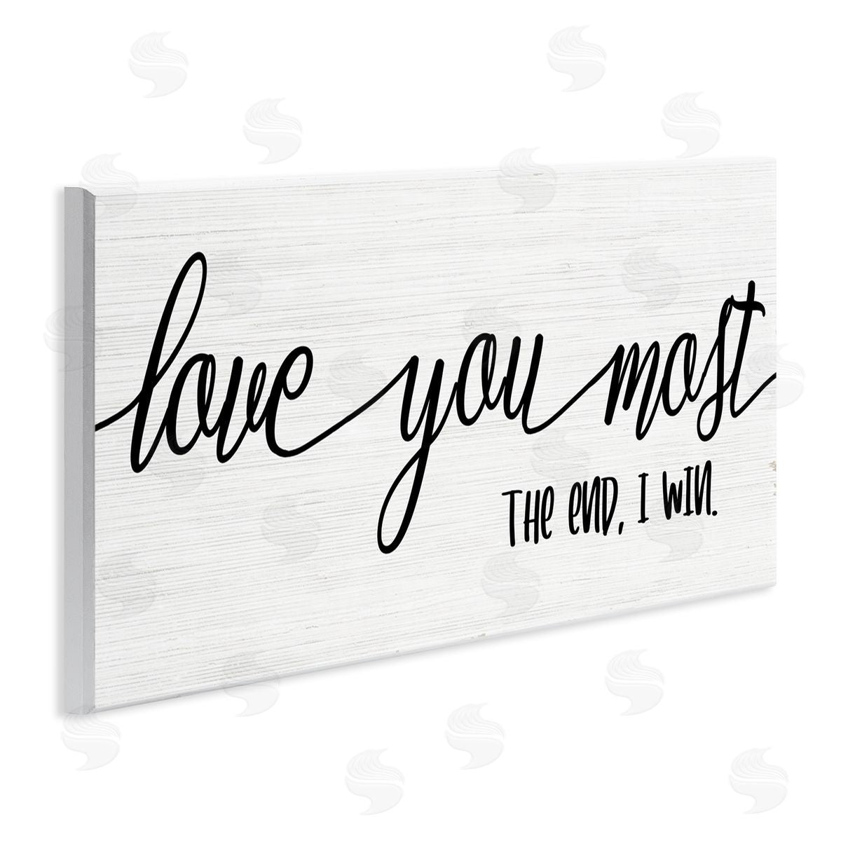 Stupell Studio Love You Most I Win Romantic Phrase Black White Wall Plaque Art