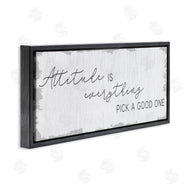 Stupell Studio | Attitude Is Everything Distressed Plank Look Black White
