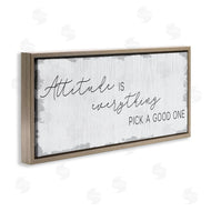 Stupell Studio | Attitude Is Everything Distressed Plank Look Black White