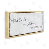 Stupell Studio | Attitude Is Everything Distressed Plank Look Black White