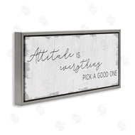 Stupell Studio | Attitude Is Everything Distressed Plank Look Black White