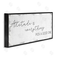 Stupell Studio | Attitude Is Everything Distressed Plank Look Black White