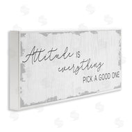 Stupell Studio | Attitude Is Everything Distressed Plank Look Black White
