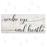 Stupell Studio | Wake Up Say Prayer Hustle Phrase Distressed Paint