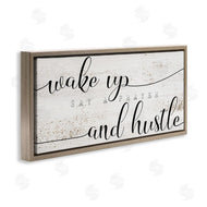 Stupell Studio | Wake Up Say Prayer Hustle Phrase Distressed Paint