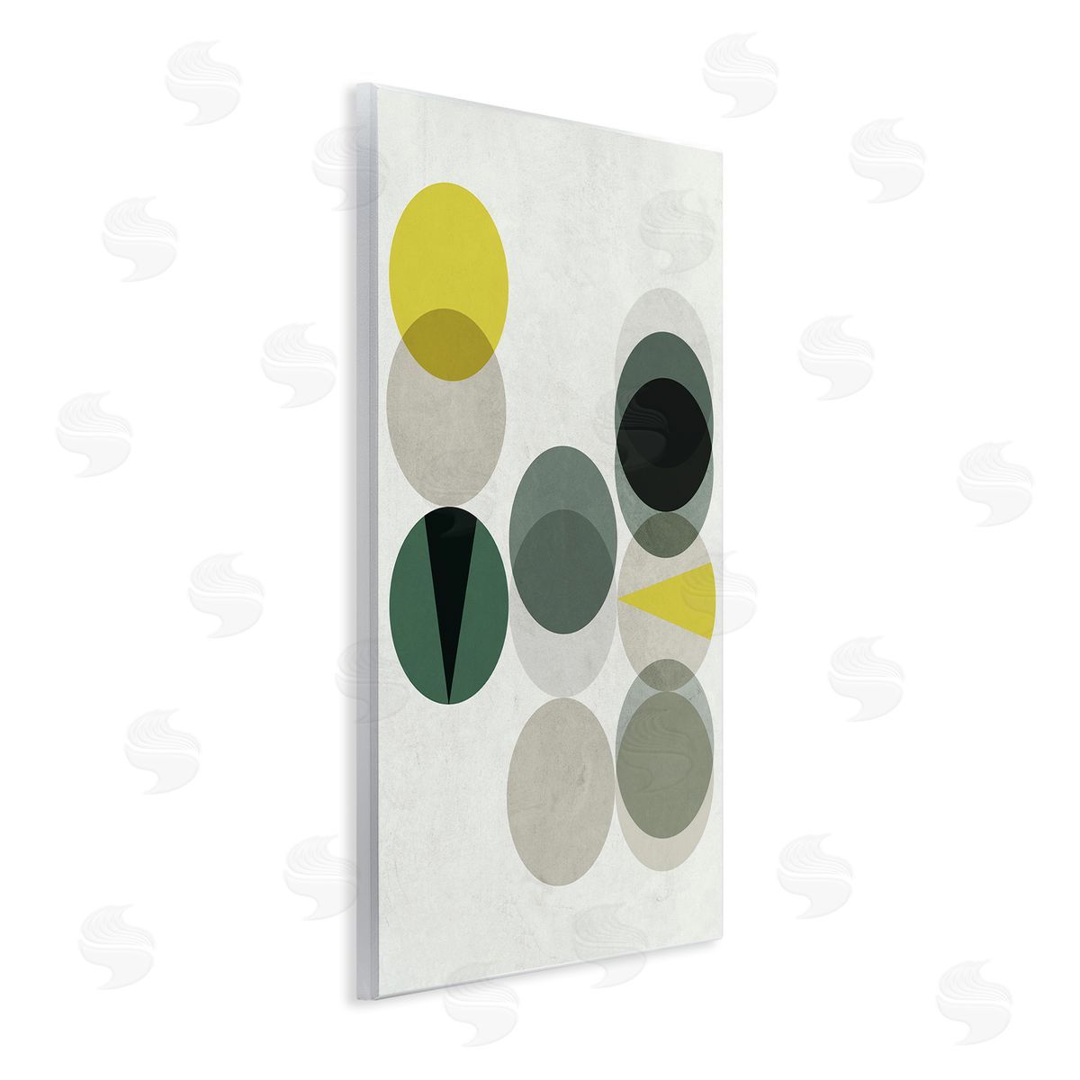 Stupell Studio Earth Tone Layered Circular Shapes Green Grey Wall Plaque Art