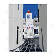 Ziwei Li | European Coastal City Street White Blue Architecture