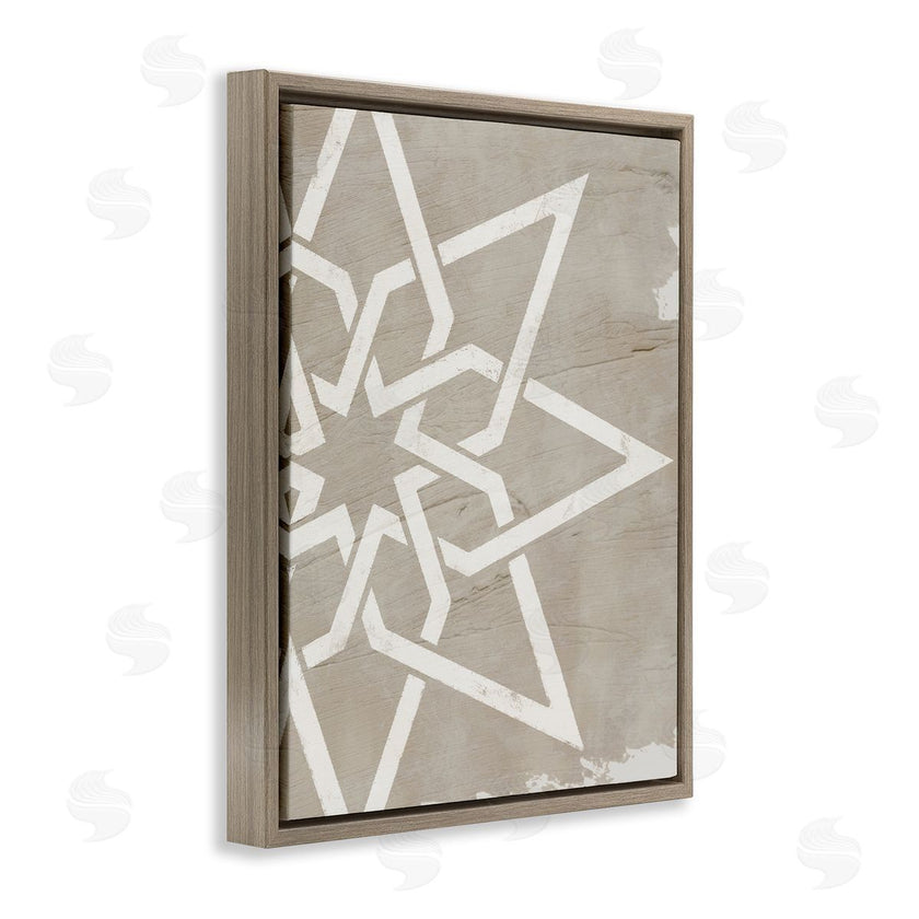 Stupell Studio | Geometric Eight Point Star Distressed Grain Detail
