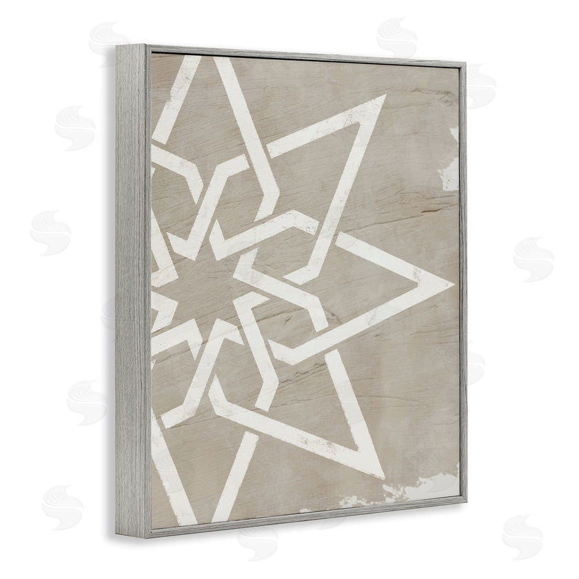 Stupell Studio | Geometric Eight Point Star Distressed Grain Detail