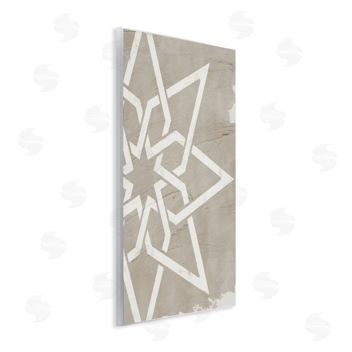 Stupell Studio Geometric Eight Point Star Distressed Grain Detail Wall Plaque Art