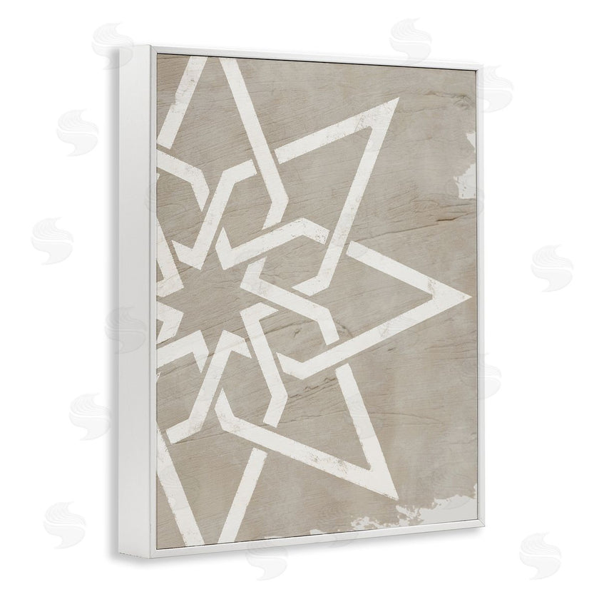 Stupell Studio | Geometric Eight Point Star Distressed Grain Detail